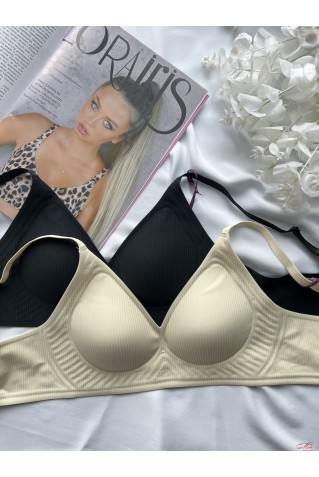 Бесшовный бюстгальтер-топ в "рубчик" Lora Iris 8080 